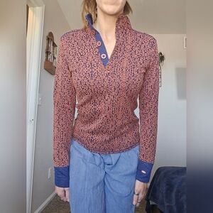 Kavu Women's Patterned Top in Blue and Orange